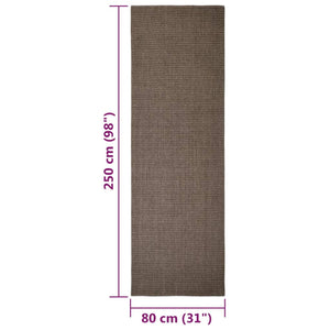 vidaXL Rug Natural Sisal 80x250 cm Brown