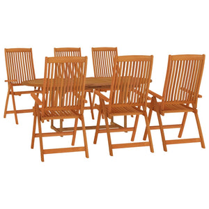 vidaXL 7 Piece Garden Dining Set Solid Wood Eucalyptus