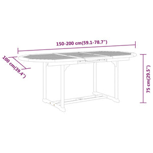 vidaXL 7 Piece Garden Dining Set Solid Wood Eucalyptus