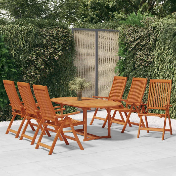 vidaXL 7 Piece Garden Dining Set Solid Wood Eucalyptus