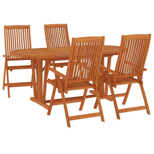 vidaXL 5 Piece Garden Dining Set Solid Wood Eucalyptus