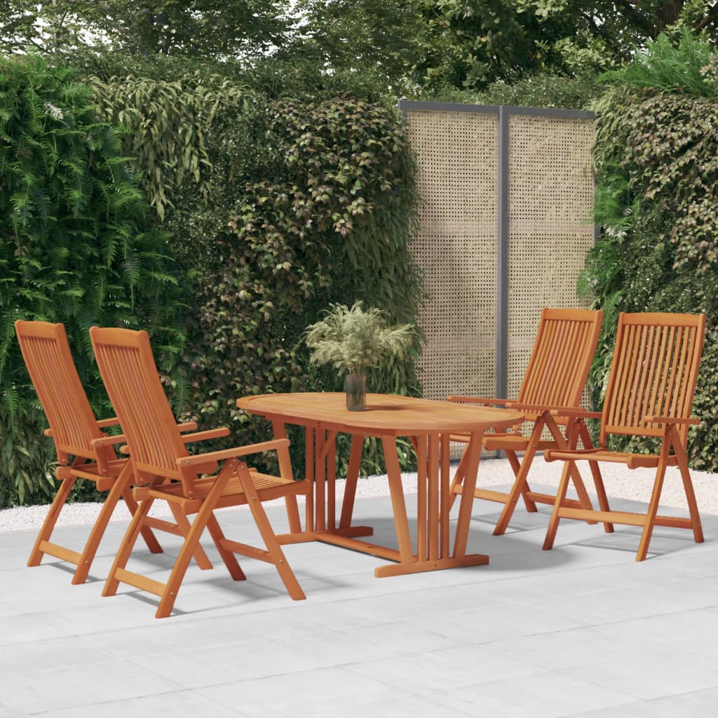 vidaXL 5 Piece Garden Dining Set Solid Wood Eucalyptus