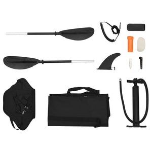 vidaXL Inflatable Kayak Black 375x72x31 cm Polyester