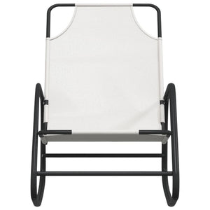 vidaXL Rocking Sun Lounger Cream Steel and Textilene