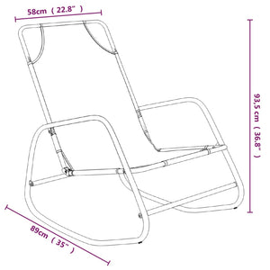 vidaXL Rocking Sun Lounger Cream Steel and Textilene