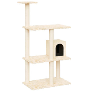 vidaXL Cat Tree with Sisal Scratching Posts Cream 119 cm