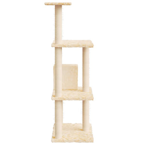 vidaXL Cat Tree with Sisal Scratching Posts Cream 119 cm