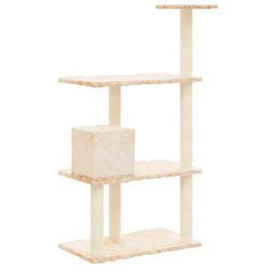 vidaXL Cat Tree with Sisal Scratching Posts Cream 119 cm