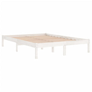 809998 vidaXL Bed Frame without Mattress White Solid Wood 140x190 cm