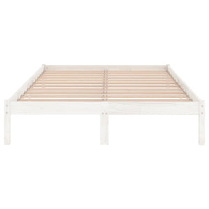 809998 vidaXL Bed Frame without Mattress White Solid Wood 140x190 cm