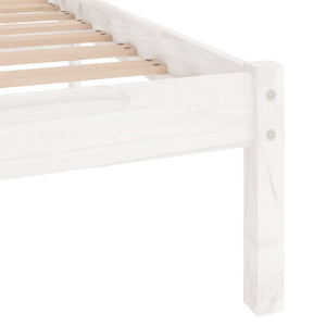 809998 vidaXL Bed Frame without Mattress White Solid Wood 140x190 cm