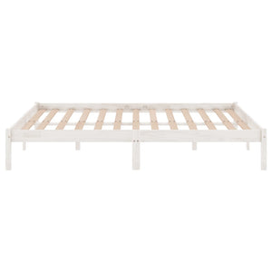 810013 vidaXL Bed Frame without Mattress White Solid Wood 120x200 cm