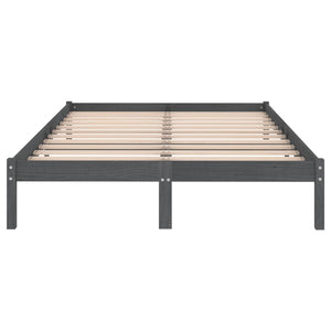 810014 vidaXL Bed Frame without Mattress Grey Solid Wood 120x200 cm