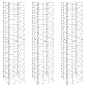 vidaXL Gabion Raised Beds 3 pcs 30x30x150 cm Iron