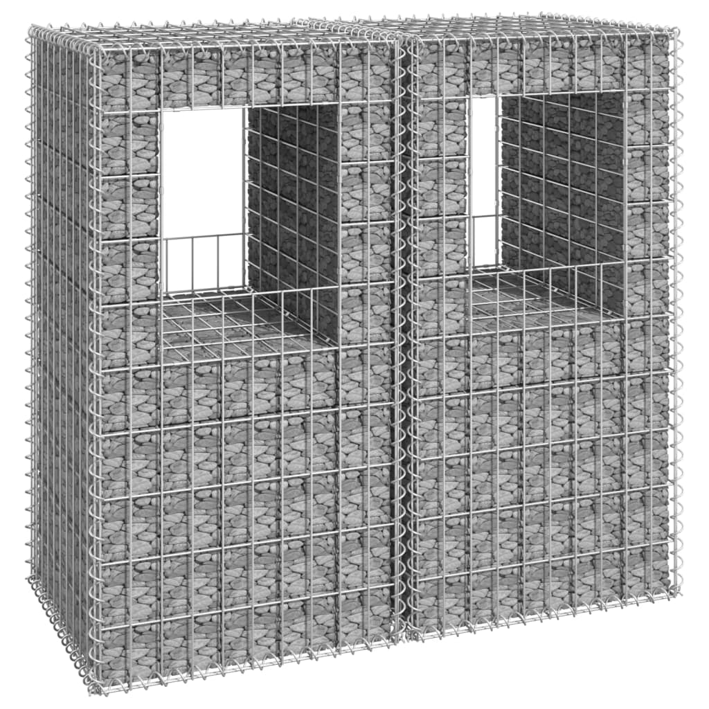 vidaXL Gabion Basket Posts 2 pcs 50x50x100 cm Iron