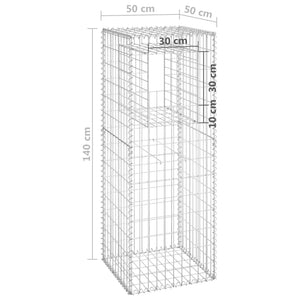 vidaXL Gabion Basket Post 50x50x140 cm Iron