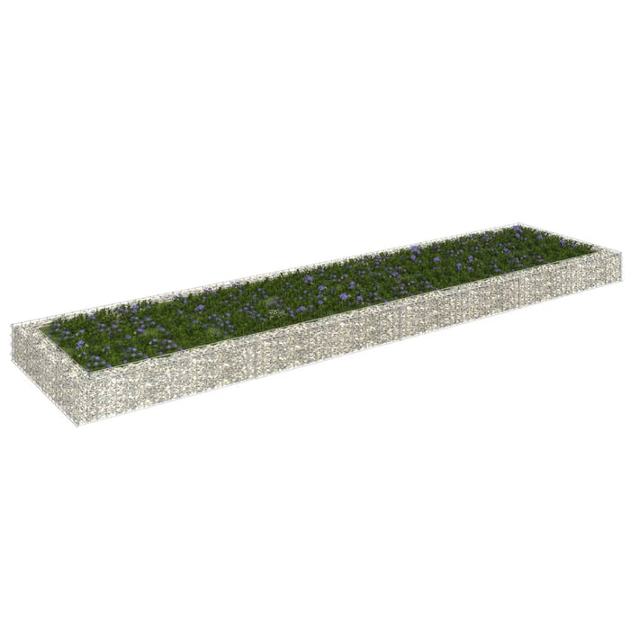 vidaXL Gabion Raised Bed Galvanised Steel 400x100x20 cm