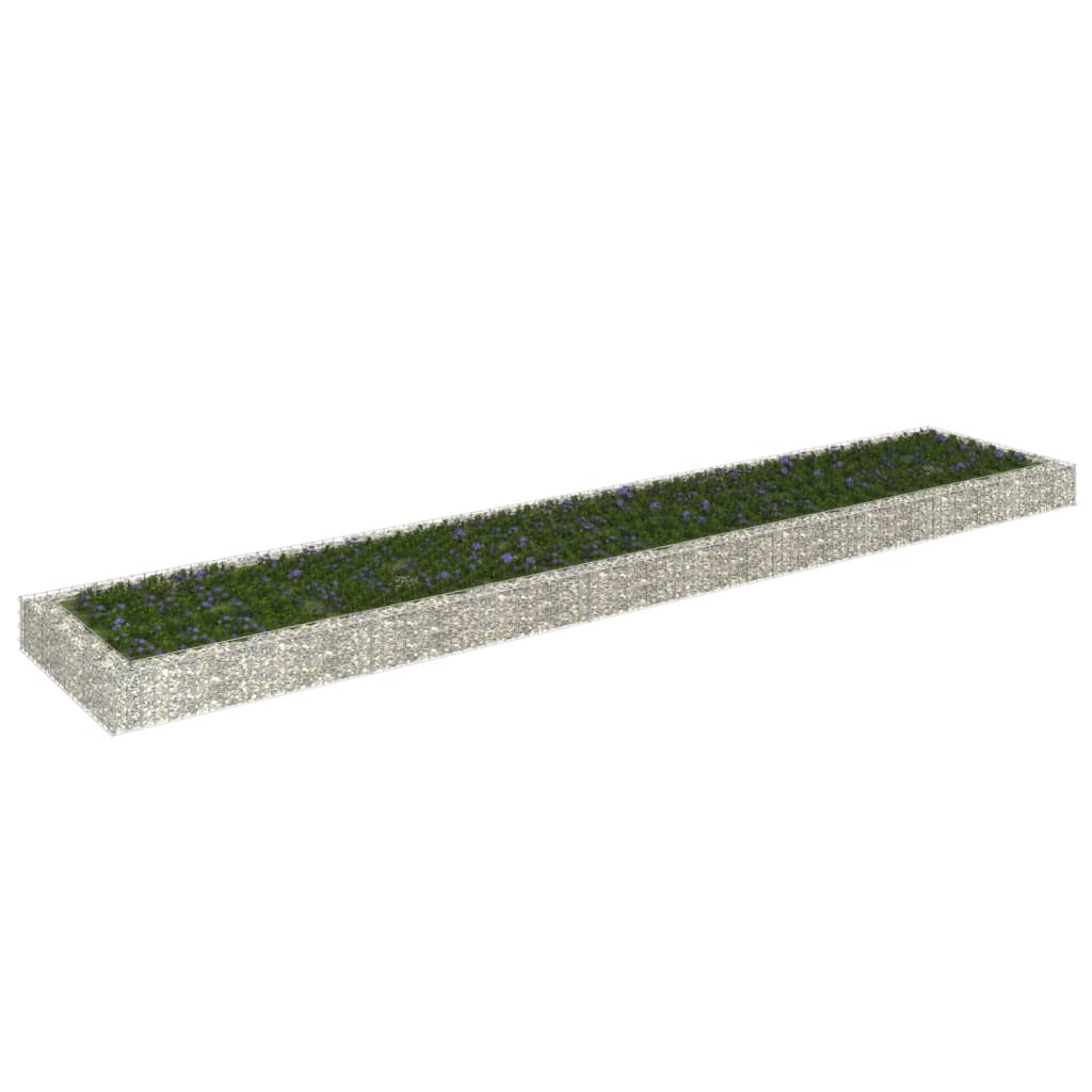 vidaXL Gabion Raised Bed Galvanised Steel 500x100x20 cm