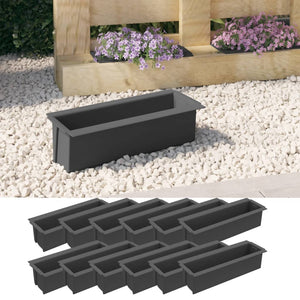 vidaXL Flower Boxes for Euro Pallets 12 pcs Grey 36x13.5x9.5 cm PP