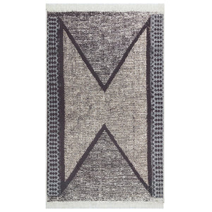 vidaXL Rug Black and Grey 160x230 cm Cotton