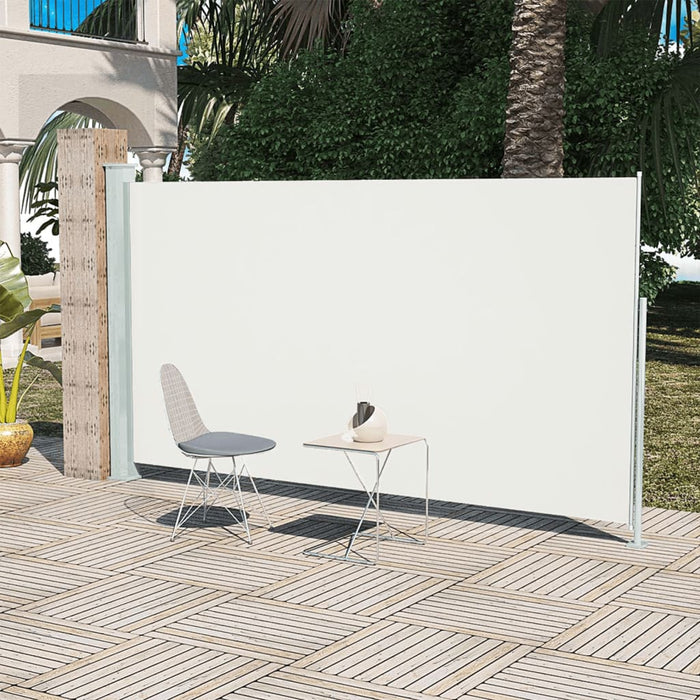 vidaXL Patio Retractable Side Awning 160x300 cm Cream