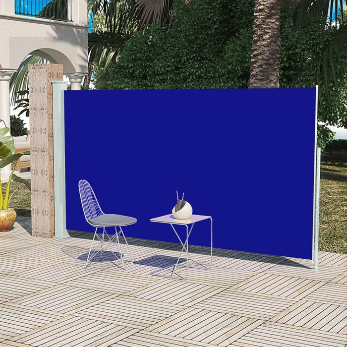 vidaXL Patio Retractable Side Awning 160x300 cm Blue