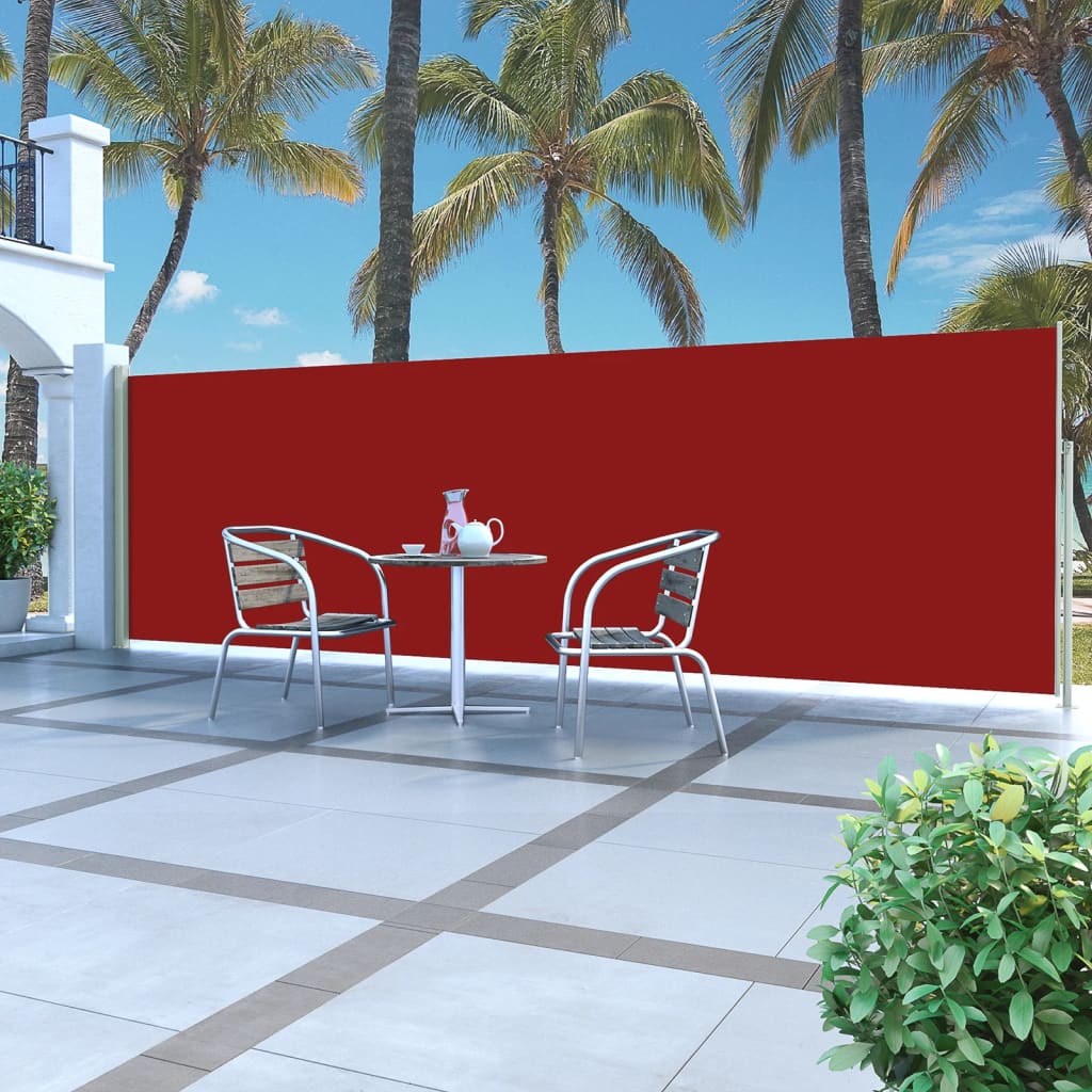 vidaXL Patio Retractable Side Awning 160x500 cm Red