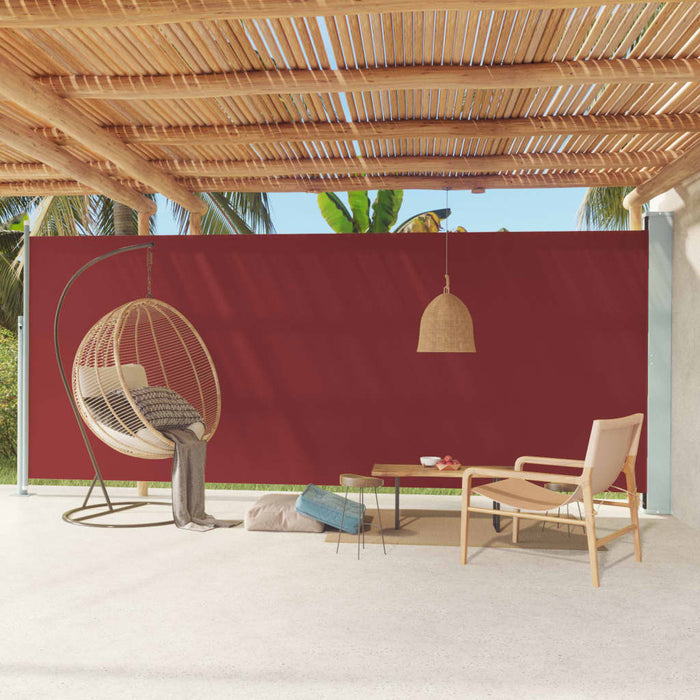 vidaXL Patio Retractable Side Awning 220x600 cm Red