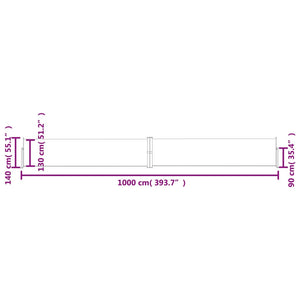 vidaXL Retractable Side Awning Red 140x1000 cm