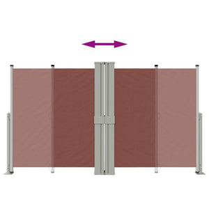 vidaXL Retractable Side Awning Brown 140x1200 cm