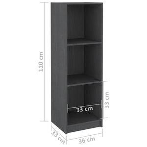 vidaXL Book Cabinet/Room Divider Grey 36x33x110 cm Solid Pinewood