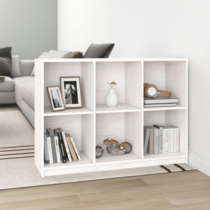 vidaXL Book Cabinet White 104x33x76 cm Solid Pinewood