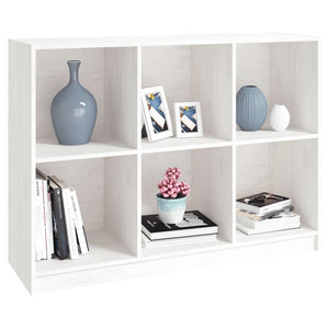 vidaXL Book Cabinet White 104x33x76 cm Solid Pinewood