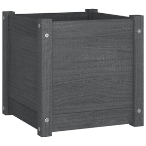 vidaXL Garden Planter Grey 40x40x40 cm Solid Pinewood