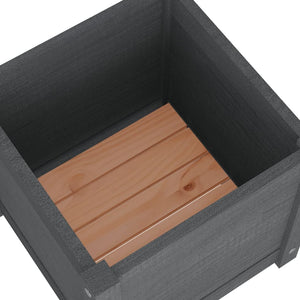 vidaXL Garden Planter Grey 40x40x40 cm Solid Pinewood