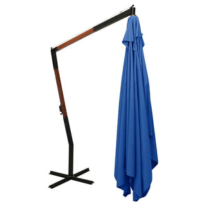 vidaXL Cantilever Garden Parasol with Wooden Pole 400x300 cm Azure Blue