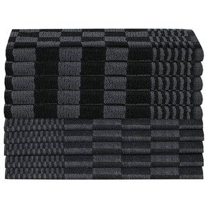 vidaXL 10 Piece Towel Set Black and Grey Cotton