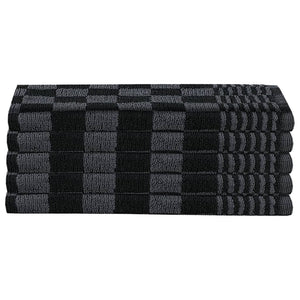 vidaXL 10 Piece Towel Set Black and Grey Cotton