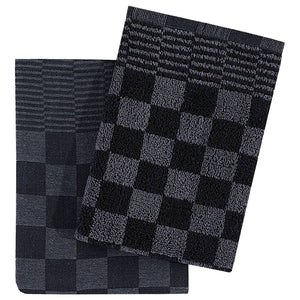 vidaXL 10 Piece Towel Set Black and Grey Cotton