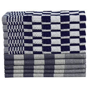 vidaXL 50 Piece Towel Set Blue and White Cotton