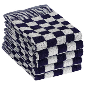 vidaXL 50 Piece Towel Set Blue and White Cotton