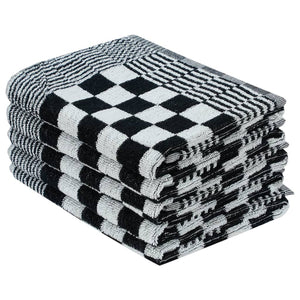 vidaXL 10 Piece Towel Set Black and White Cotton