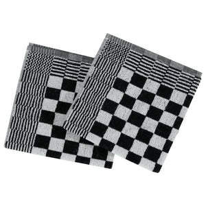 vidaXL 10 Piece Towel Set Black and White Cotton