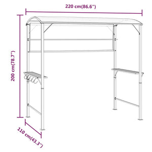 vidaXL Gazebo with Roof 220x110x200 cm Cream