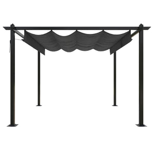 vidaXL Garden Gazebo with Retractable Roof 3x3 m Anthracite