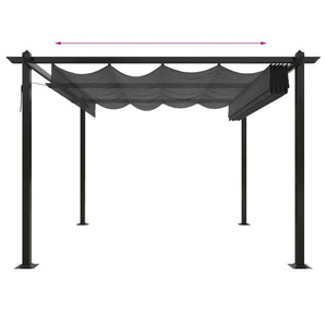 vidaXL Garden Gazebo with Retractable Roof 3x3 m Anthracite