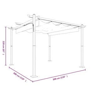 vidaXL Garden Gazebo with Retractable Roof 3x3 m Anthracite