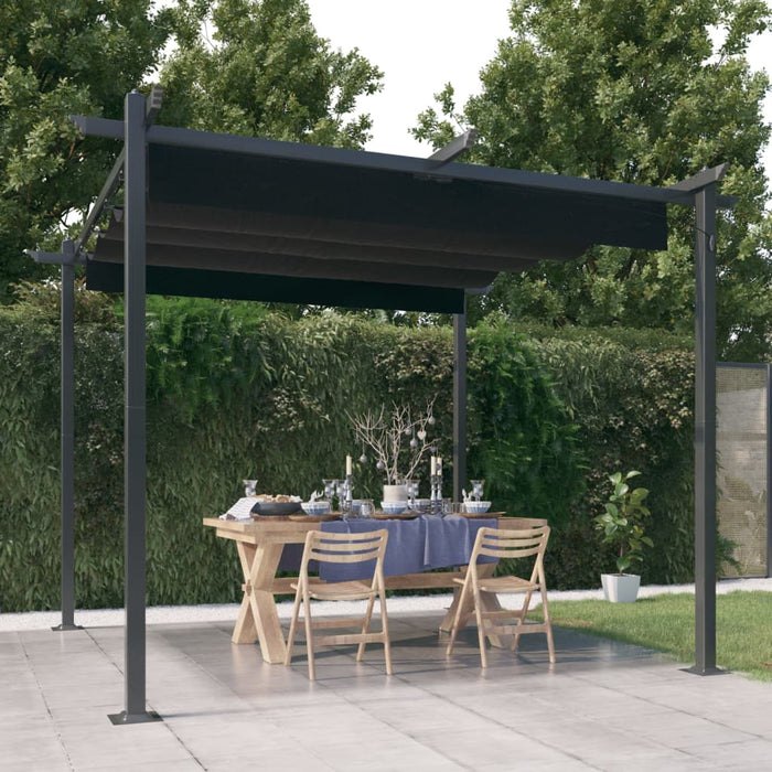 vidaXL Garden Gazebo with Retractable Roof 3x3 m Anthracite