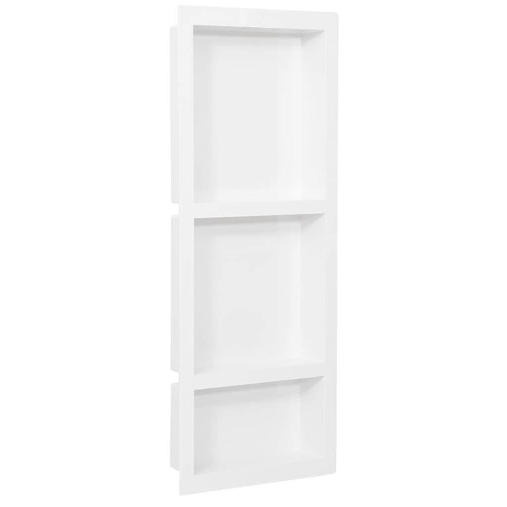 vidaXL Shower Niche with 3 Compartments Matt White 41x99x9 cm
