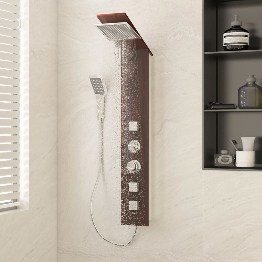 vidaXL Shower Panel System Glass Brown